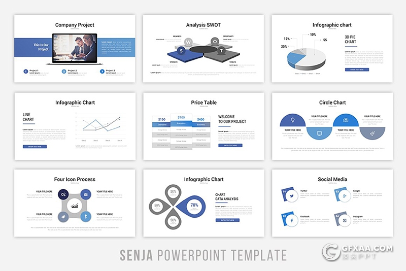 75页国外风格企业公司介绍年终工作总结汇报多用途PPT模板6种主题配色 - 顶尖PPT