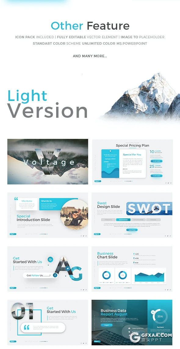 55页国外高端设计企业介绍年终工作总结PPT模板10种主题配色 - 顶尖PPT