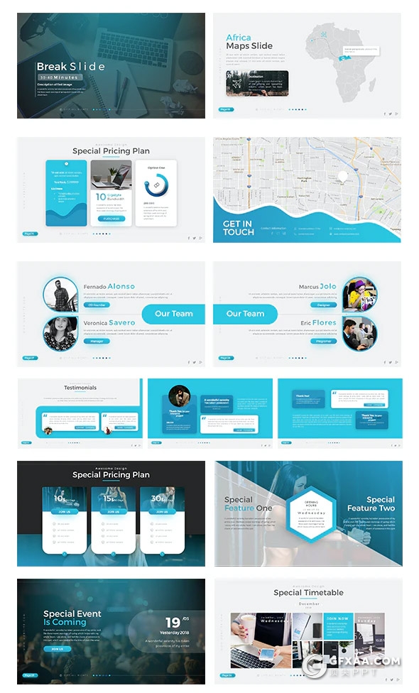 55页国外高端设计企业介绍年终工作总结PPT模板10种主题配色 - 顶尖PPT