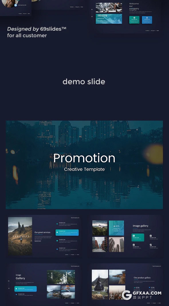 241页蓝绿渐变国外高端商务企业团队介绍展示项目推广商务数据图形设计多用途PPT模板 - 顶尖PPT