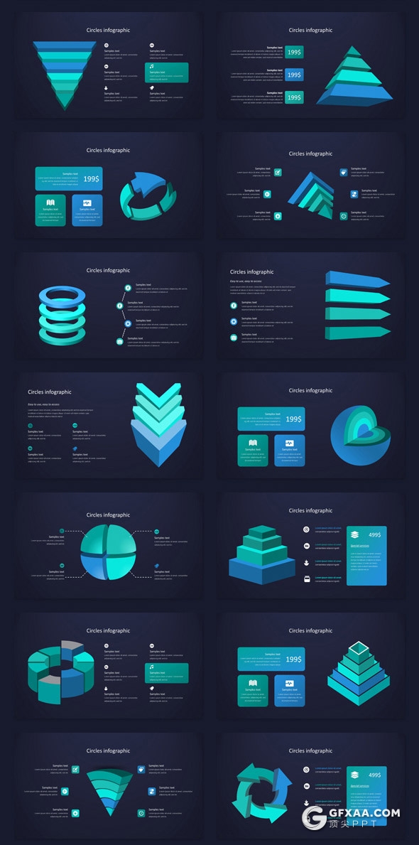 241页蓝绿渐变国外高端商务企业团队介绍展示项目推广商务数据图形设计多用途PPT模板 - 顶尖PPT