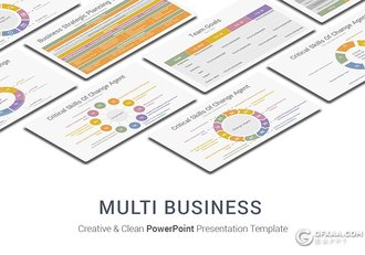 375页国外商务多用途ppt商务信息图形数据图形图表企业介绍大型PPT模板包含配图90个XML配色 - 顶尖PPT