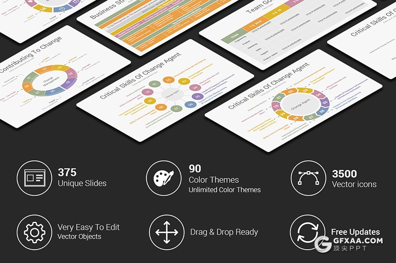 375页国外商务多用途ppt商务信息图形数据图形图表企业介绍大型PPT模板包含配图90个XML配色 - 顶尖PPT
