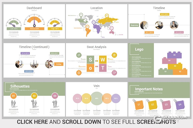 375页国外商务多用途ppt商务信息图形数据图形图表企业介绍大型PPT模板包含配图90个XML配色 - 顶尖PPT
