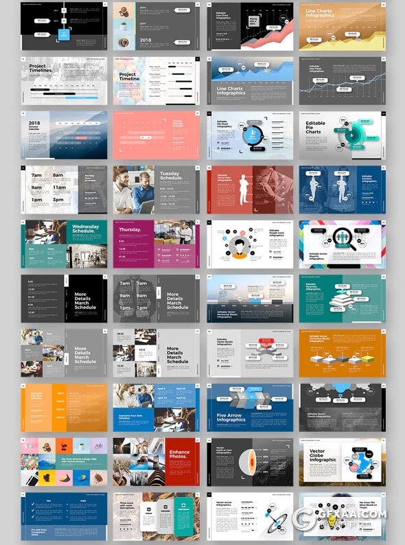 205页国外大型商务企业团队介绍工作计划总结多用途PPT模板 - 顶尖PPT