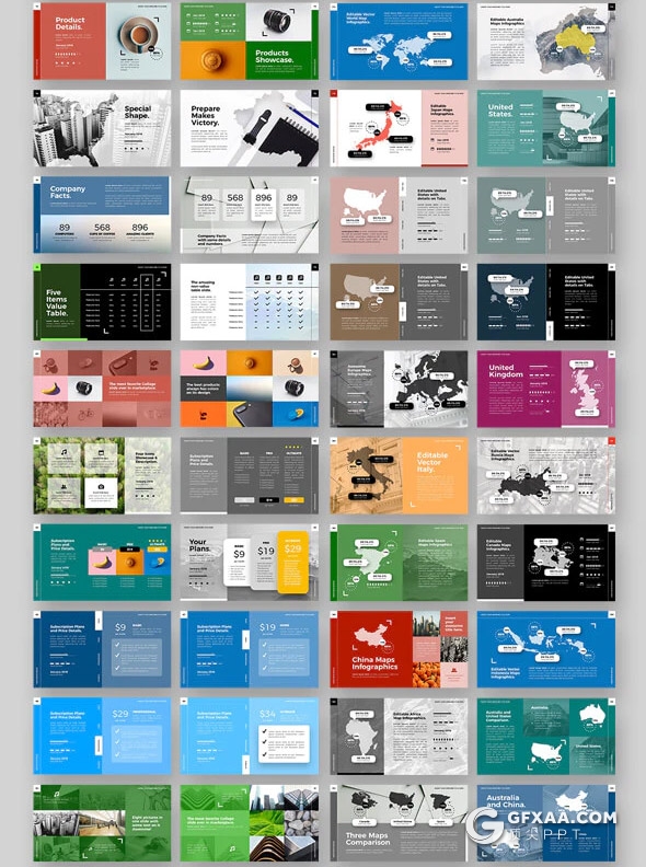205页国外大型商务企业团队介绍工作计划总结多用途PPT模板 - 顶尖PPT
