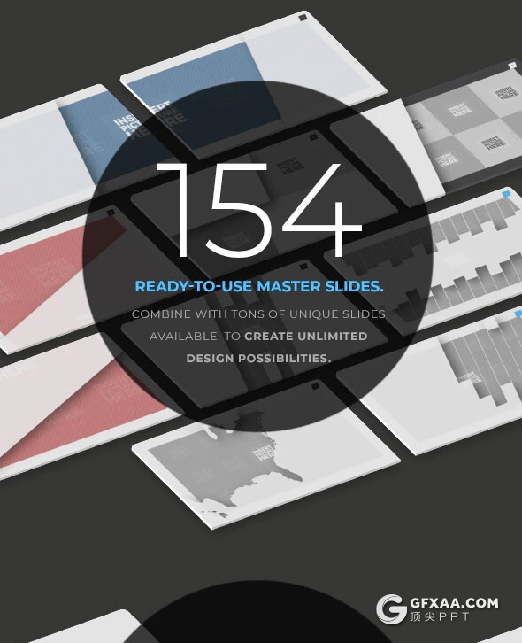 197页国外创意斜切图形版式设计企业公司宣传介绍项目合作展示工作计划汇报PPT模板10种配色主题 - 顶尖PPT