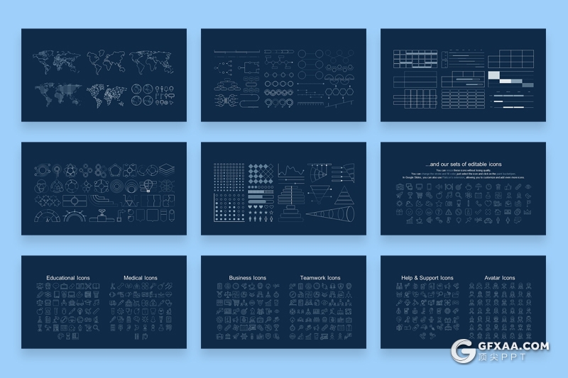 39页创意彩色图形设计国外高端商务风格PPT模板 - 顶尖PPT