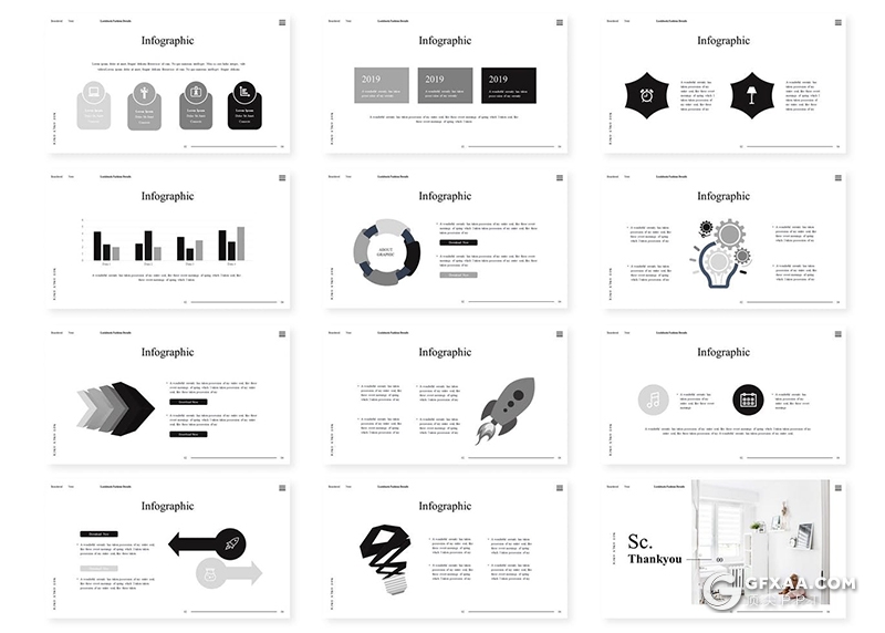 30页国外极简文艺风格室内设计家居设计装修展示PPT模板5种主题配色 - 顶尖PPT