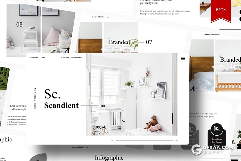 30页国外极简文艺风格室内设计家居设计装修展示PPT模板5种主题配色 - 顶尖PPT