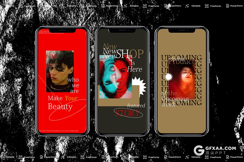 6套合集手机端竖版社交朋友圈产品宣传PPT模板 - 顶尖PPT