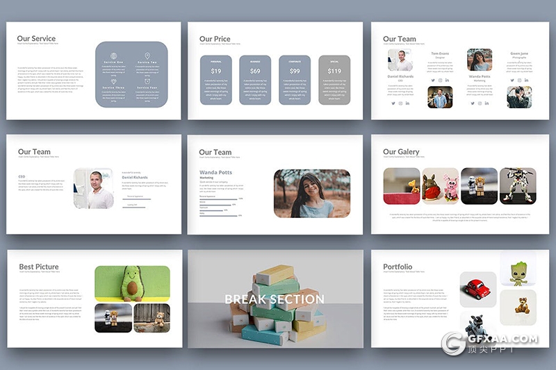 30页扁平化儿童玩具行业数据分析产品宣传keynote模板 - 顶尖PPT