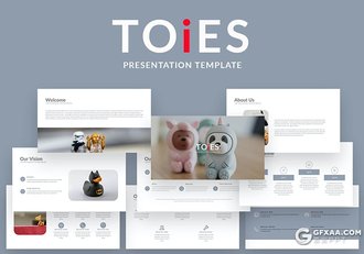 30页扁平化儿童玩具行业数据分析产品宣传PPT模板 - 顶尖PPT