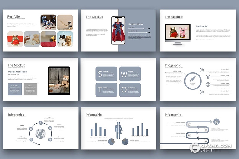 30页扁平化儿童玩具行业数据分析产品宣传keynote模板 - 顶尖PPT