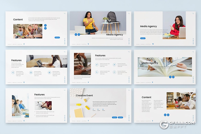 31页教育培训机构宣传介绍大学生活大学介绍keynote模板 - 顶尖PPT