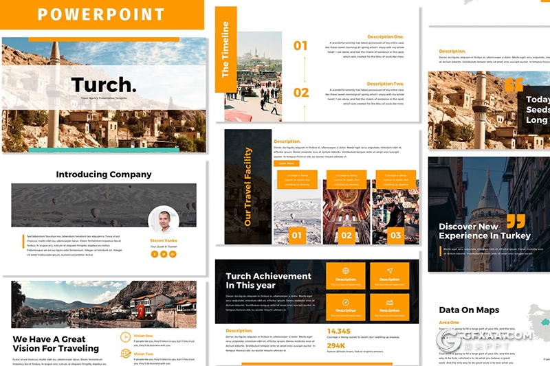 30页企业介绍项目展示项目推广合作国外商务PPT模板5种主题配色 - 顶尖PPT