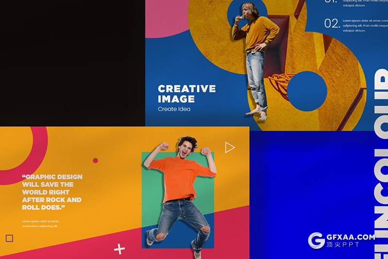 30页国外彩色时尚杂志风格PPT模板 - 顶尖PPT