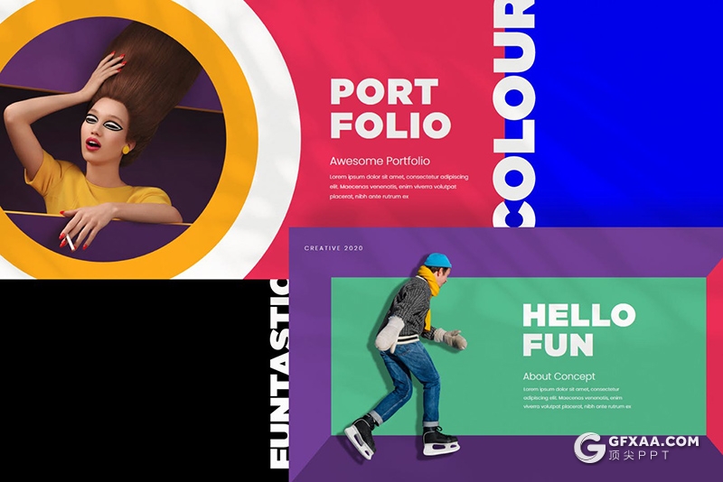 30页国外彩色时尚杂志风格PPT模板 - 顶尖PPT