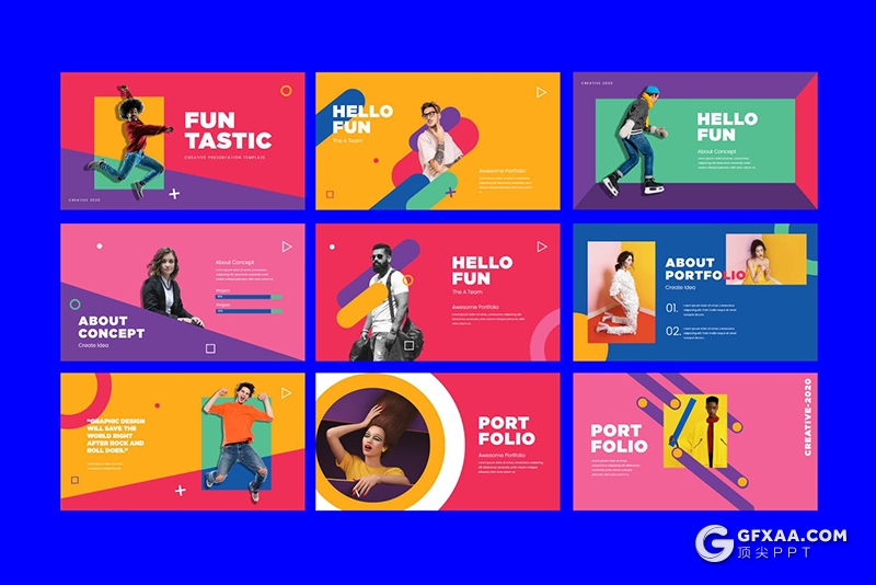 30页国外彩色时尚杂志风格PPT模板 - 顶尖PPT