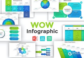 44页蓝绿配色微立体风格创意商务信息图形PPT动画模板 - 顶尖PPT