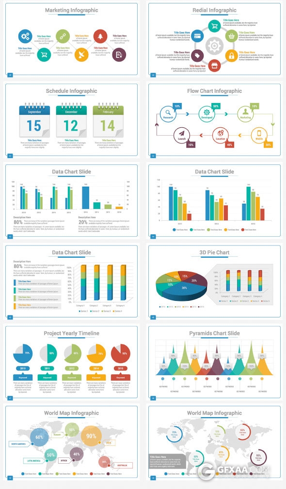 50页商务团队介绍多种图表报告PPT模板 - 顶尖PPT
