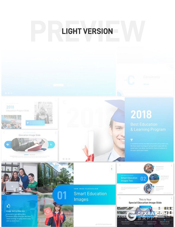 90页教育培训机构学校介绍公司企业介绍国外高端动画PPT模板11种主题配色 - 顶尖PPT