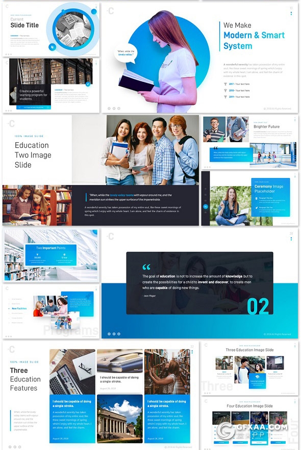 90页教育培训机构学校介绍公司企业介绍国外高端动画PPT模板11种主题配色 - 顶尖PPT