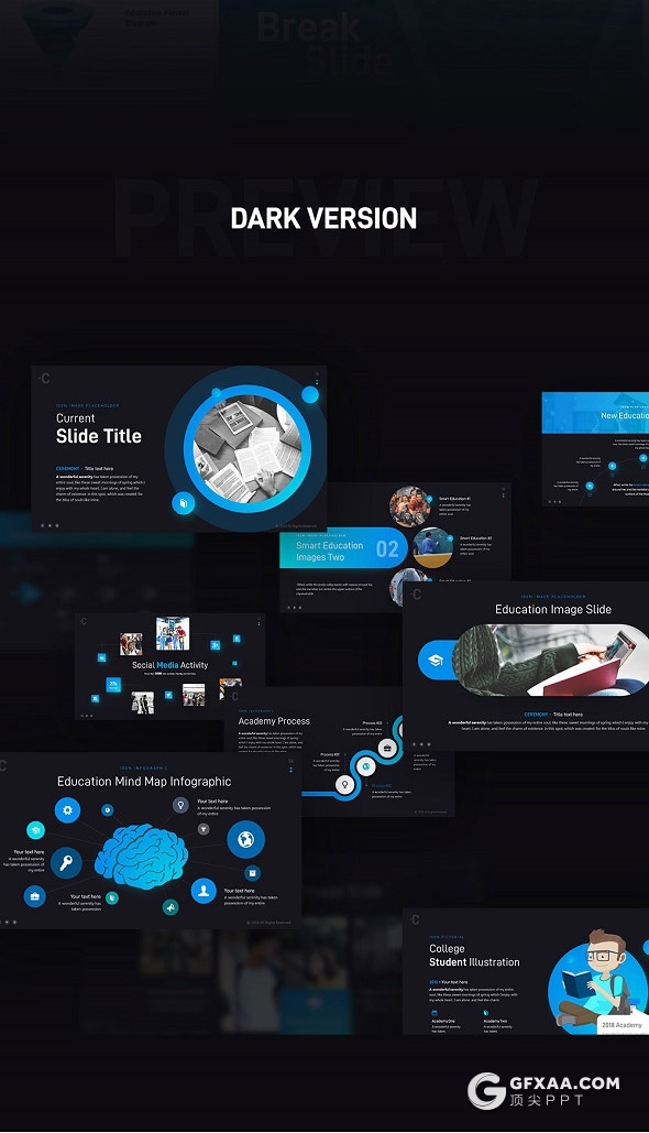 90页教育培训机构学校介绍公司企业介绍国外高端动画PPT模板11种主题配色 - 顶尖PPT