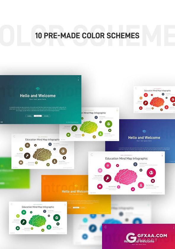 90页教育培训机构学校介绍公司企业介绍国外高端动画PPT模板11种主题配色 - 顶尖PPT