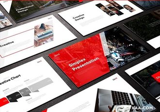 122页红色精美动画国外商务风格企业宣传年终工作计划总结PPT动画模板 - 顶尖PPT