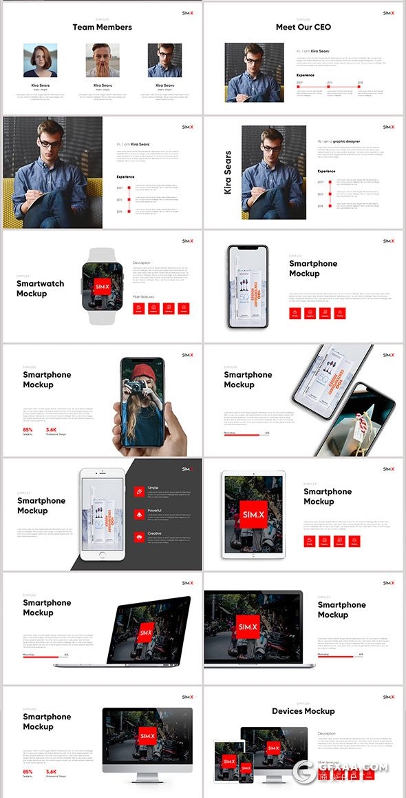 122页红色精美动画国外商务风格企业宣传年终工作计划总结PPT动画模板 - 顶尖PPT