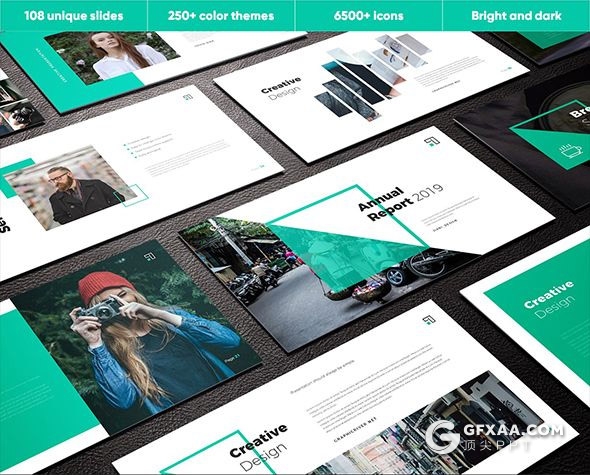 108页扁平化绿色企业团队介绍工作计划汇报国外多用途PPT动画模板 - 顶尖PPT