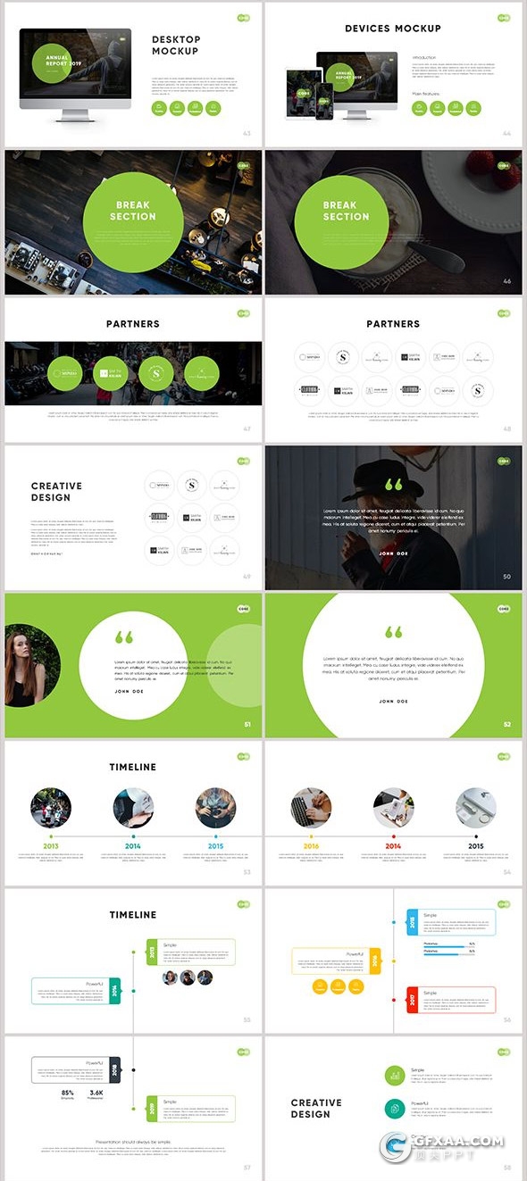 130页国外扁平化商务公司企业宣传工作项目汇报数据统计PPT动画模板 - 顶尖PPT