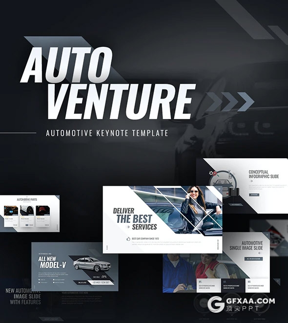 65页汽车维修汽车保养服务4S店汽车销售推广国外高端keynote模板11种主题配色 - 顶尖PPT