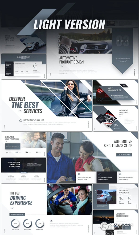 65页汽车维修汽车保养服务4S店汽车销售推广国外高端keynote模板11种主题配色 - 顶尖PPT