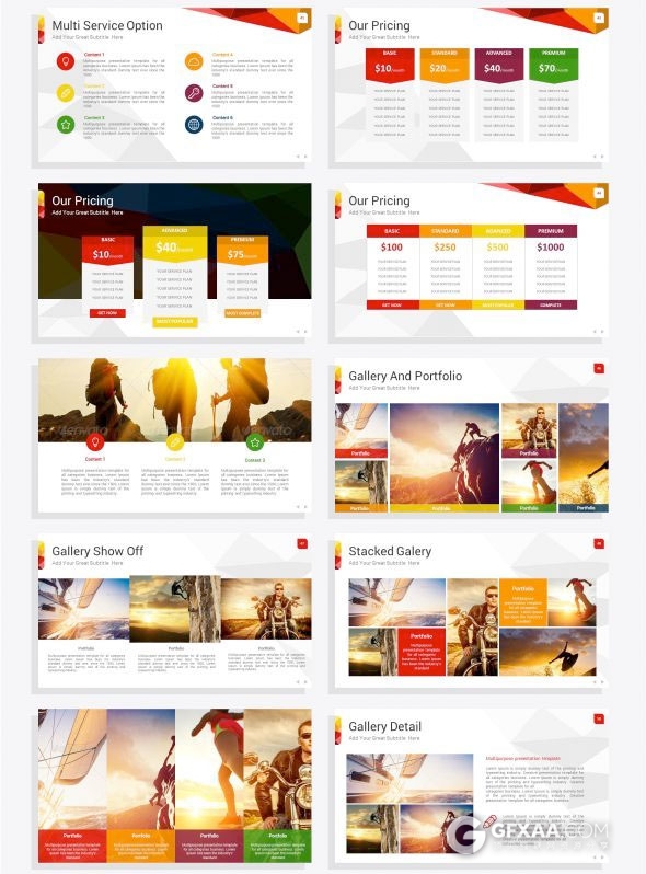 115页低多边形风格PPT模板6种配色方案 - 顶尖PPT