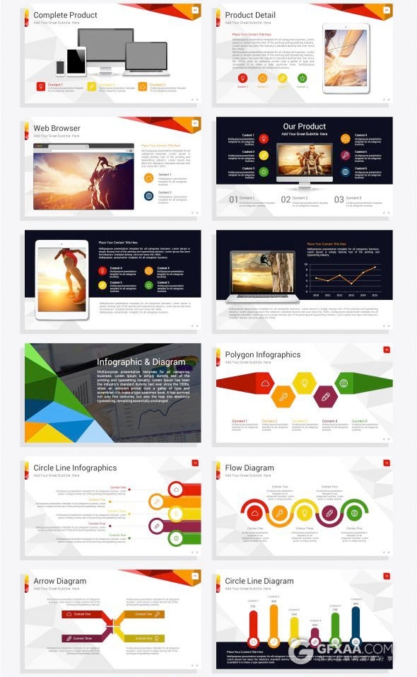 115页低多边形风格PPT模板6种配色方案 - 顶尖PPT