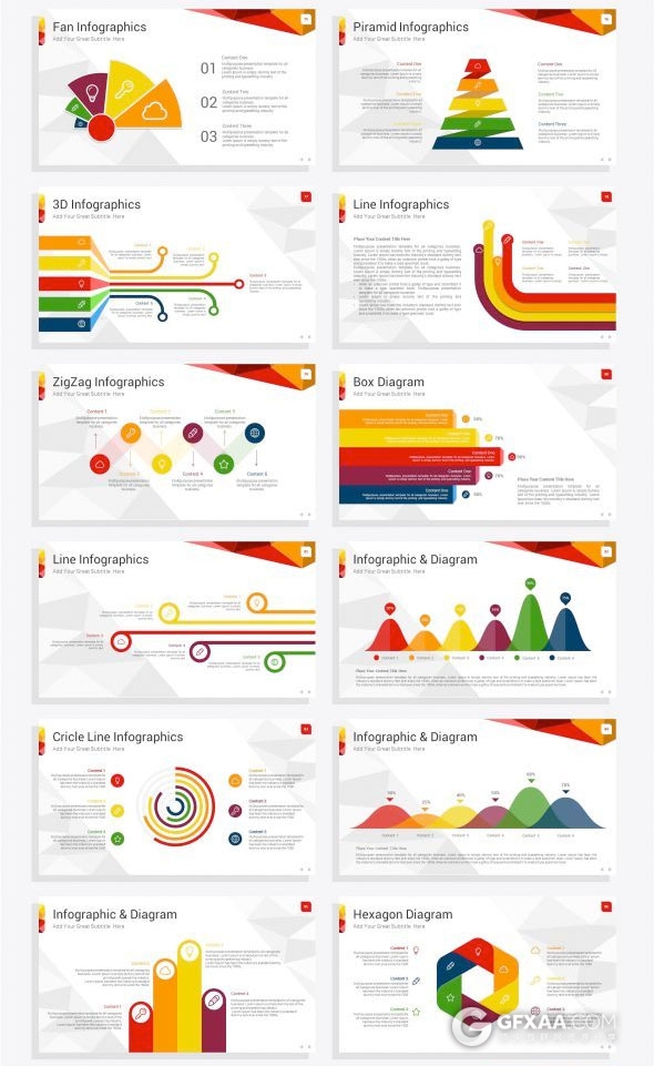 115页低多边形风格PPT模板6种配色方案 - 顶尖PPT