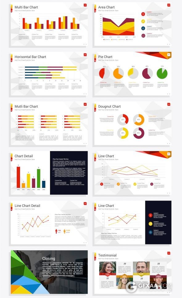 115页低多边形风格PPT模板6种配色方案 - 顶尖PPT