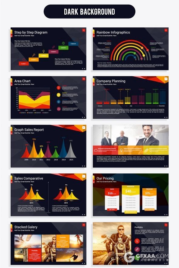 115页低多边形风格PPT模板6种配色方案 - 顶尖PPT