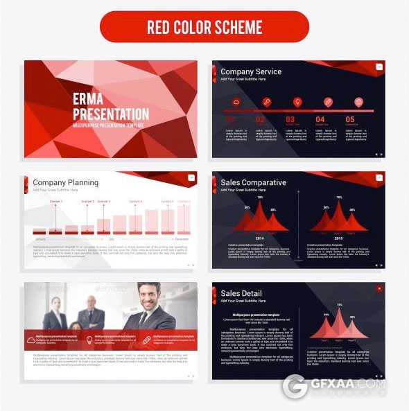 115页低多边形风格PPT模板6种配色方案 - 顶尖PPT