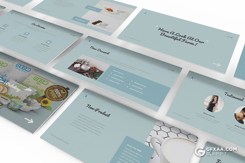 30页新鲜牛奶产品宣传推广keynote模板 - 顶尖PPT