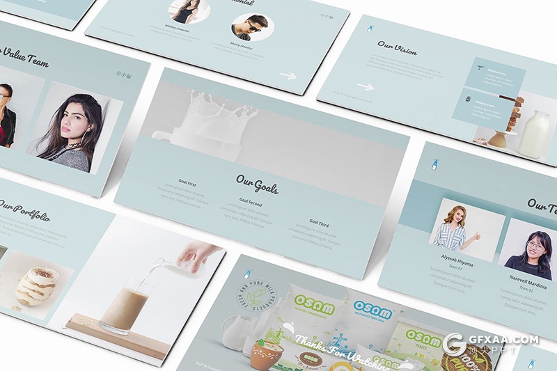 30页新鲜牛奶产品宣传推广keynote模板 - 顶尖PPT