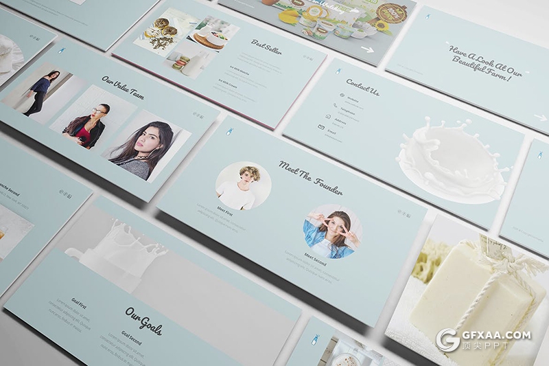 30页新鲜牛奶产品宣传推广keynote模板 - 顶尖PPT