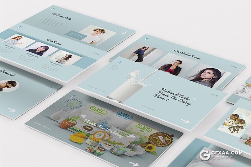 30页新鲜牛奶产品宣传推广keynote模板 - 顶尖PPT