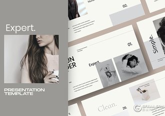 30页简约风格时尚模特写真时尚服装秀展示Google slides模板 - 顶尖PPT