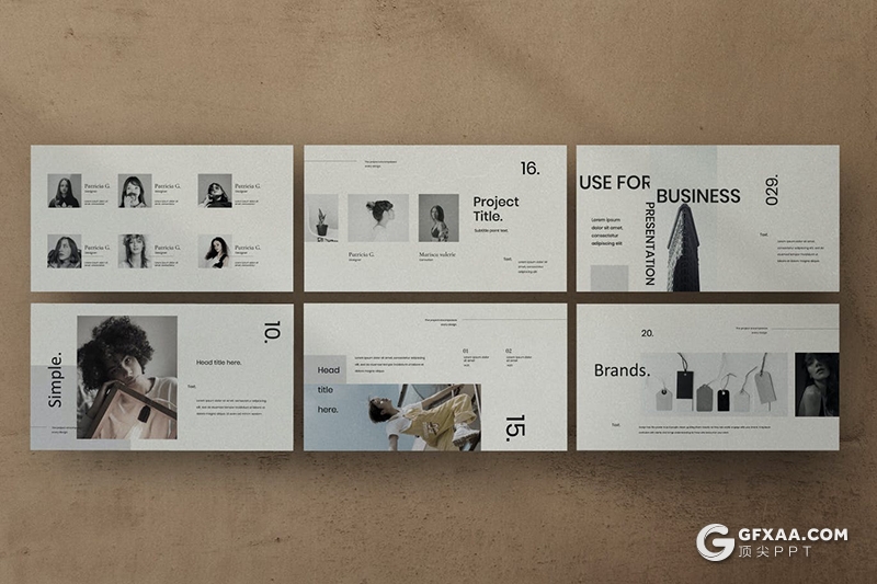 30页简约风格时尚模特写真时尚服装秀展示keynote模板 - 顶尖PPT