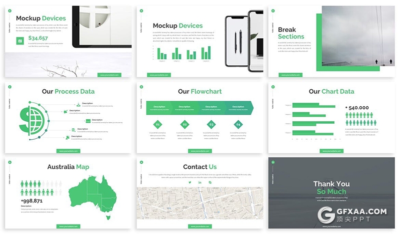 30页扁平化简约风格室内装修设计作品展示PPT模板 - 顶尖PPT