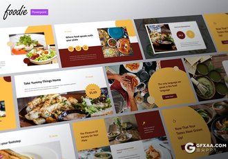 31页扁平化风格餐饮美食菜品推广介绍PPT模板 - 顶尖PPT