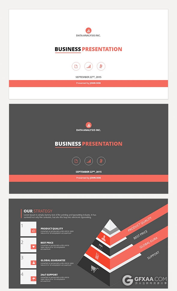 40页简约大气风格业务分析商务PPT模板 - 顶尖PPT